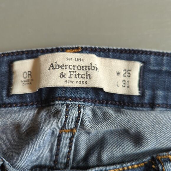 Abercrombie & Fitch Jeans Womens 25/31 Super Skinny Blue Low Rise Stretch Dark - Picture 5 of 7